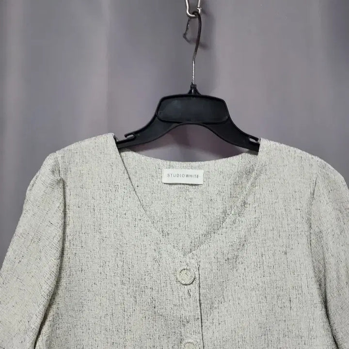 [BUNJANG] STUDIO WHITE Tweed Short Sleeve Jacket / STUDIO WHITE 트위드 반팔 자켓