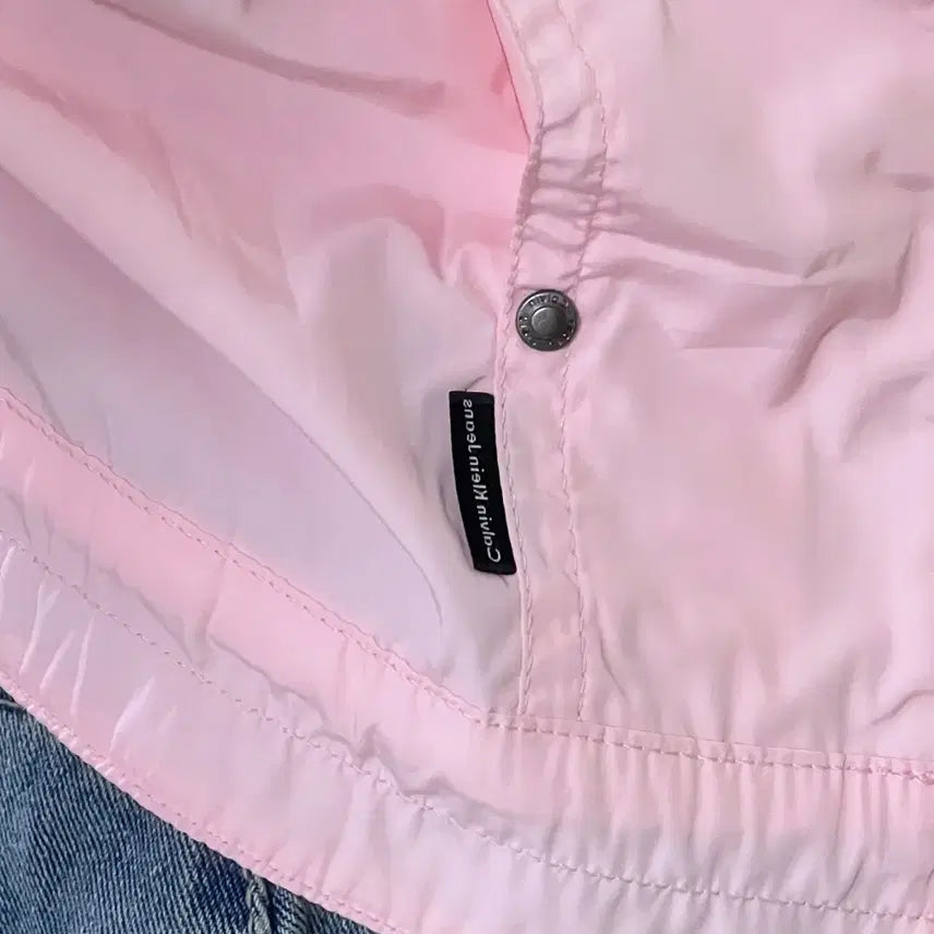 [BUNJANG] Vintage Calvin Klein Pink Windbreaker Jacket / 빈티지 캘빈클라인 핑크 바람막이 자켓 라이더 아디다스 베이비베어