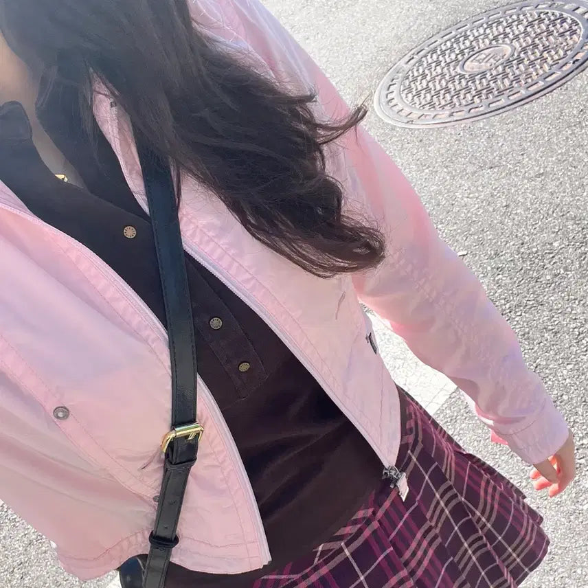 [BUNJANG] Vintage Calvin Klein Pink Windbreaker Jacket / 빈티지 캘빈클라인 핑크 바람막이 자켓 라이더 아디다스 베이비베어