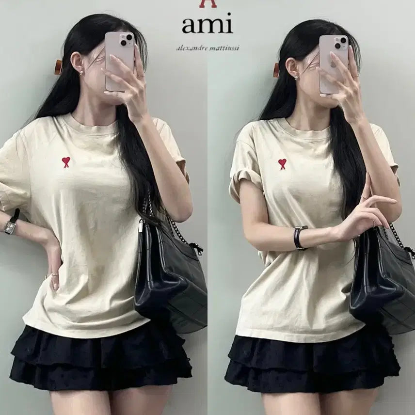 [BUNJANG] AMI Cotton T-Shirt / AMI 반팔티