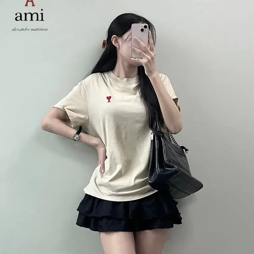 [BUNJANG] AMI Cotton T-Shirt / AMI 반팔티