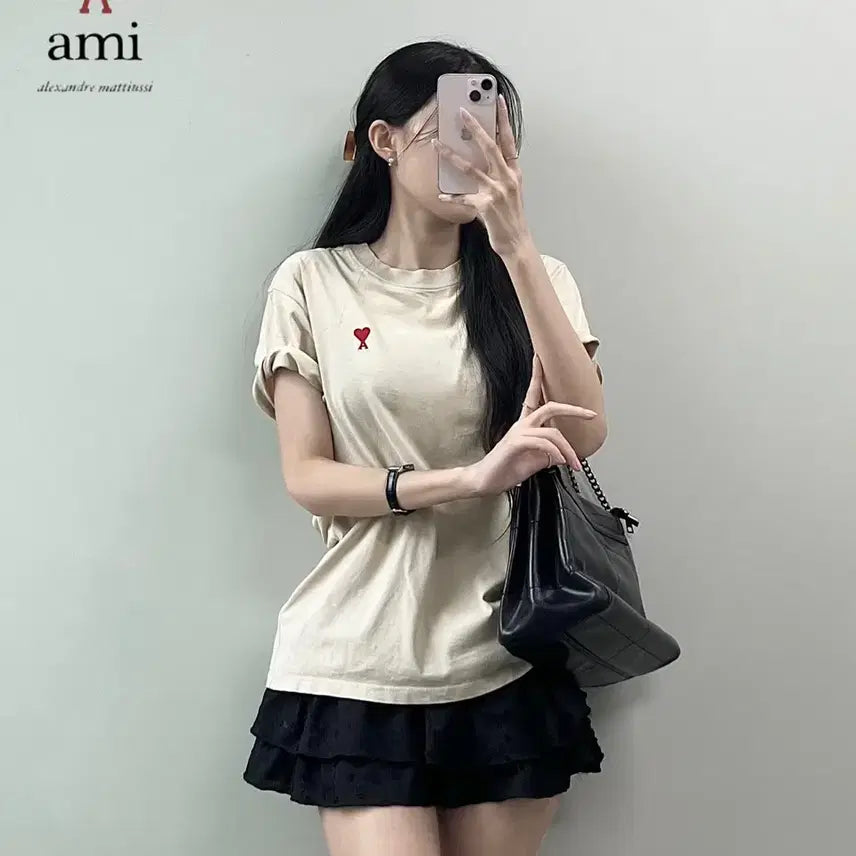 [BUNJANG] AMI Cotton T-Shirt / AMI 반팔티