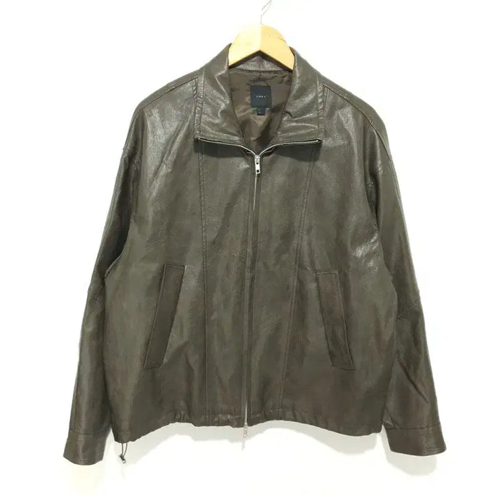 [BUNJANG] THEY High Neck Paneled Leather Jacket / THEY 하이넥 절개 레더 자켓 F_M2628