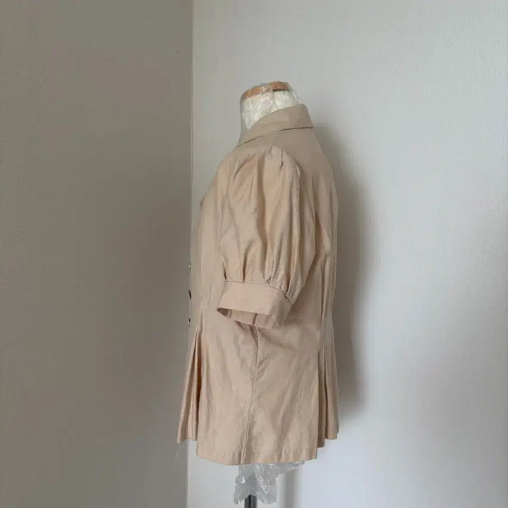 [BUNJANG] Beige Short-Sleeve Blouse / 베이지 반팔 블라우스
