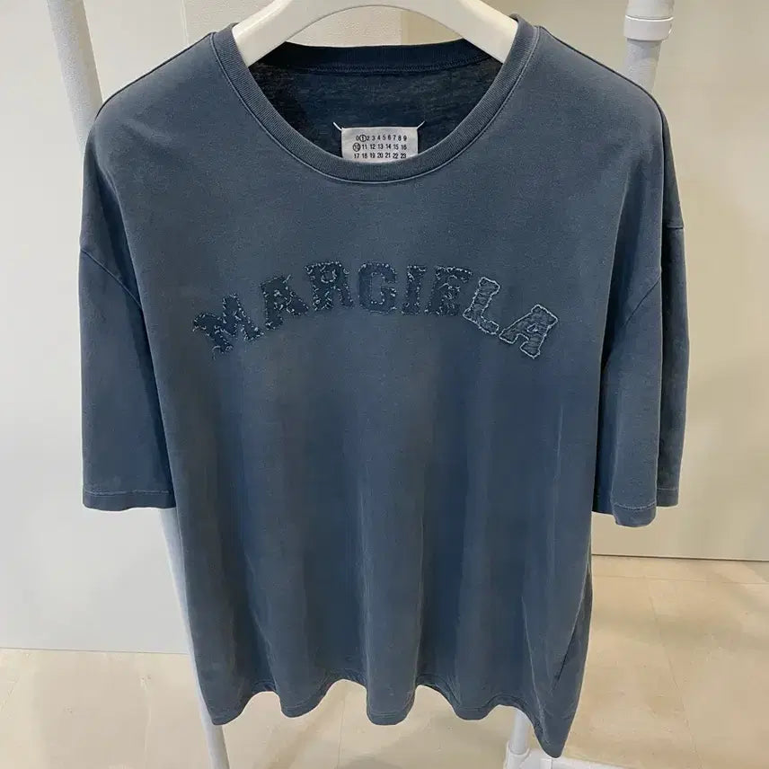 [BUNJANG] Maison Margiela Logo Heavy Jersey T-Shirt Blue / 마르지엘라 로고 헤비 저지 티셔츠 블루