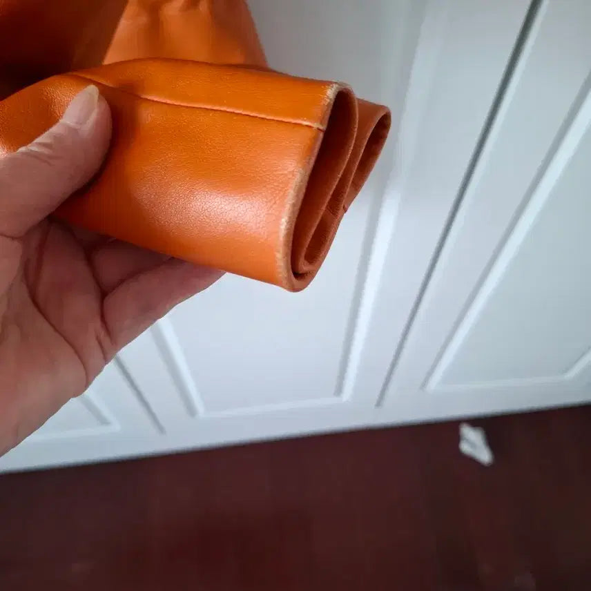 [BUNJANG] 100% Lambskin Orange Jacket Size 66 / 양가죽 100%  오렌지색 자켓 66사이즈