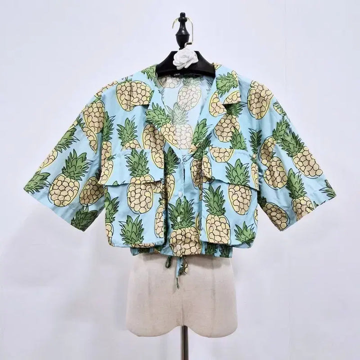[BUNJANG] Zara Hawaiian Crop Shirt / 자라 하와이안 크롭 셔츠
