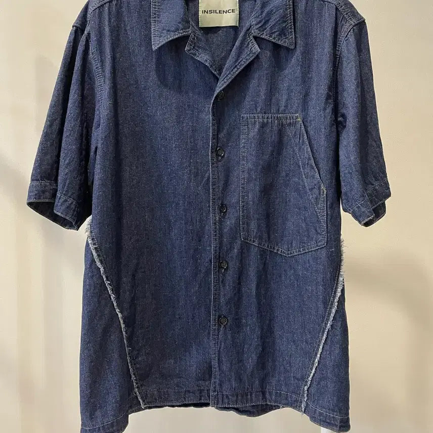 [BUNJANG] INSILENCE Cut-off Linen Denim Shirt / [M] 인사일런스 컷오프 린넨 데님 셔츠
