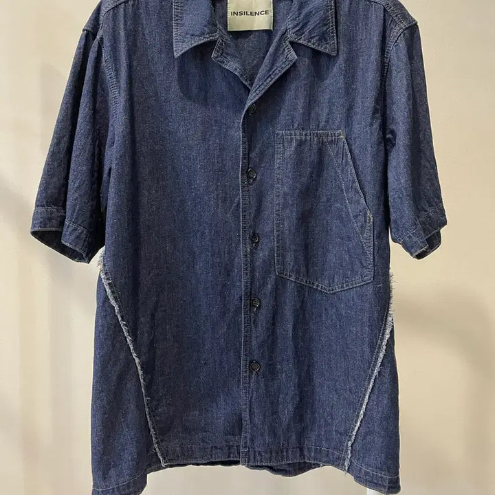 [BUNJANG] INSILENCE Cut-off Linen Denim Shirt / [M] 인사일런스 컷오프 린넨 데님 셔츠