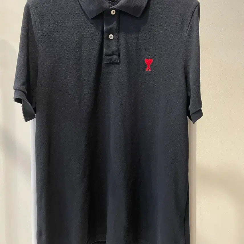 [BUNJANG] AMI Small Heart Logo Polo Shirt - Size L / [L] 아미 스몰하트로고 폴로 셔츠