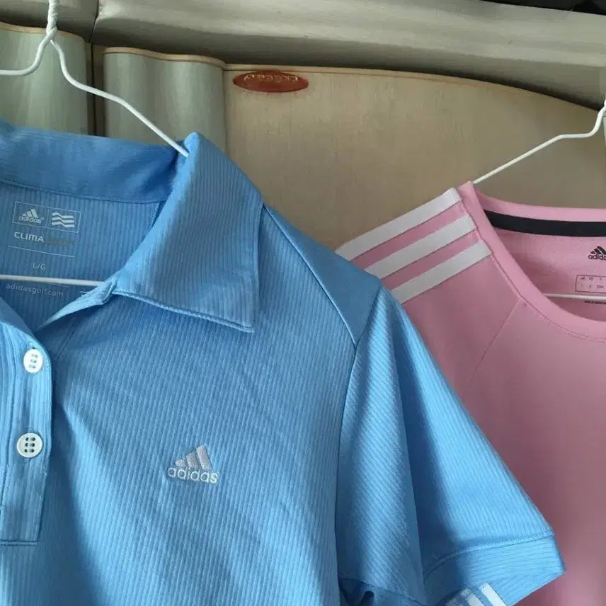 [BUNJANG] Vintage Adidas Sky Blue Collar T-Shirt / 일본빈티지 하늘색 소라 블루 아디다스 카라티 핀터깔