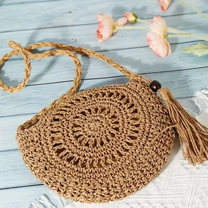 [BUNJANG] Rattan Round Crossbody Bag / 라탄 원형 크로스백.새상품