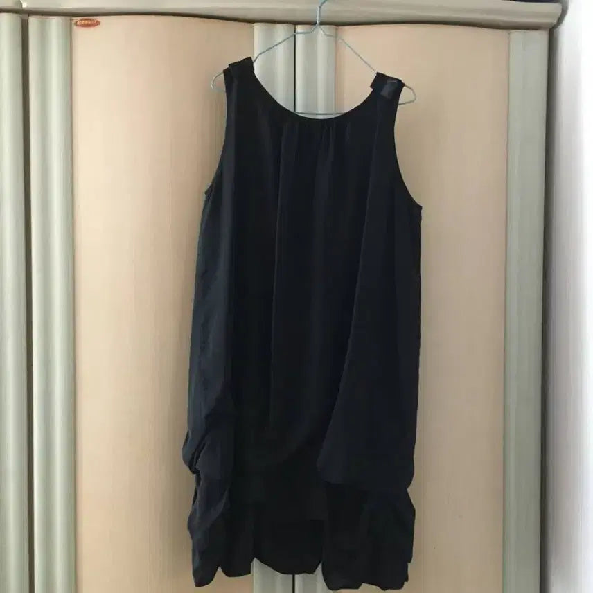 [BUNJANG] Vintage Japanese Black Chiffon Layered Sleeveless Dress / 일본빈티지 퍼프 블랙 쉬폰 레이어드 민소매 원피스 아방가르드