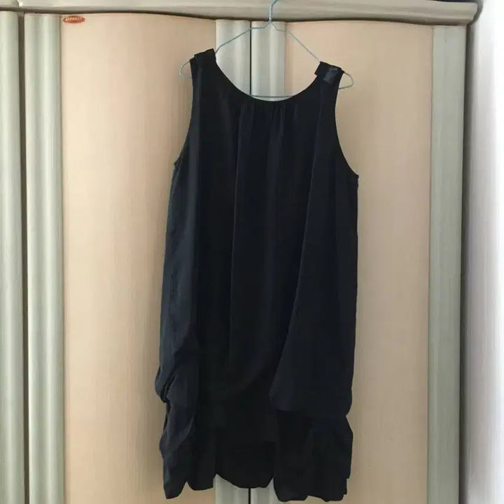 [BUNJANG] Vintage Japanese Black Chiffon Layered Sleeveless Dress / 일본빈티지 퍼프 블랙 쉬폰 레이어드 민소매 원피스 아방가르드