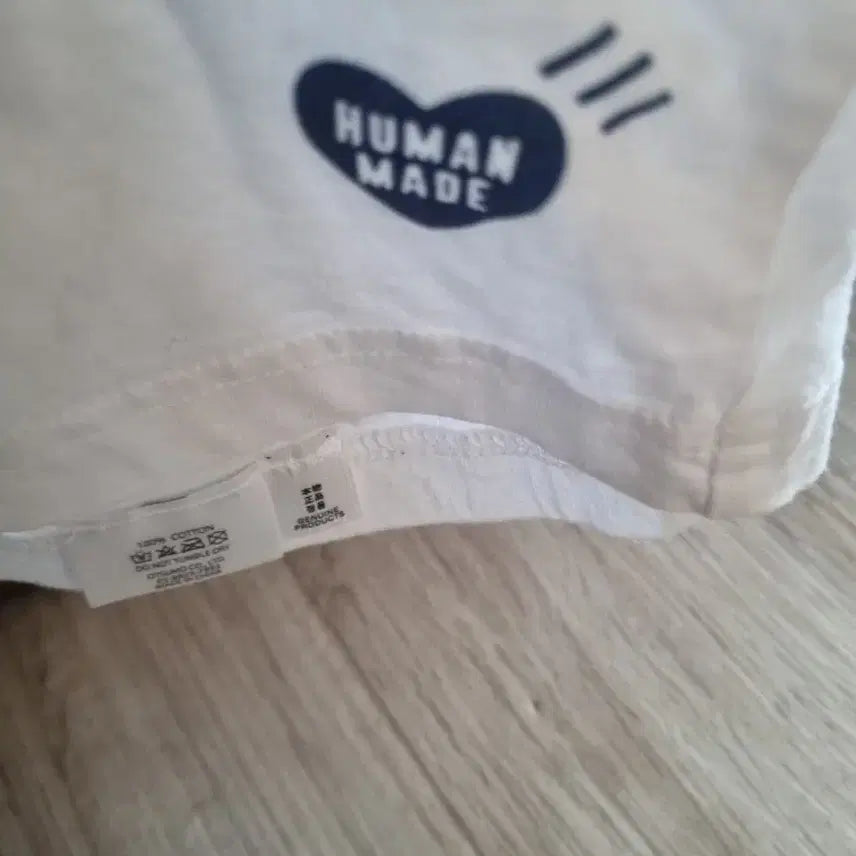 [BUNJANG] Human Made White Short Sleeve T-Shirt Blue Heart Logo M / 휴먼메이드흰색반팔티블루하트로고.  M