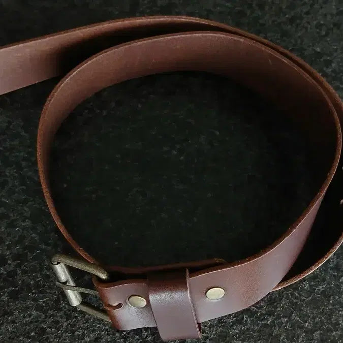 [BUNJANG] Unisex Leather Belt - Brown, 110cm / 가죽 벨트 브라운 남성 여성 110총장