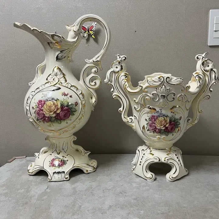 [BUNJANG] Antique Ceramic Vase and Jug Set / 엔틱 도자기 화병 저그 세트