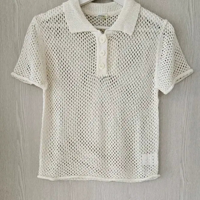 [BUNJANG] High-Quality Mesh Knit Short-Sleeve Polo Shirt / 린넨,레이온등혼방 그물니트 매쉬 반팔카라티