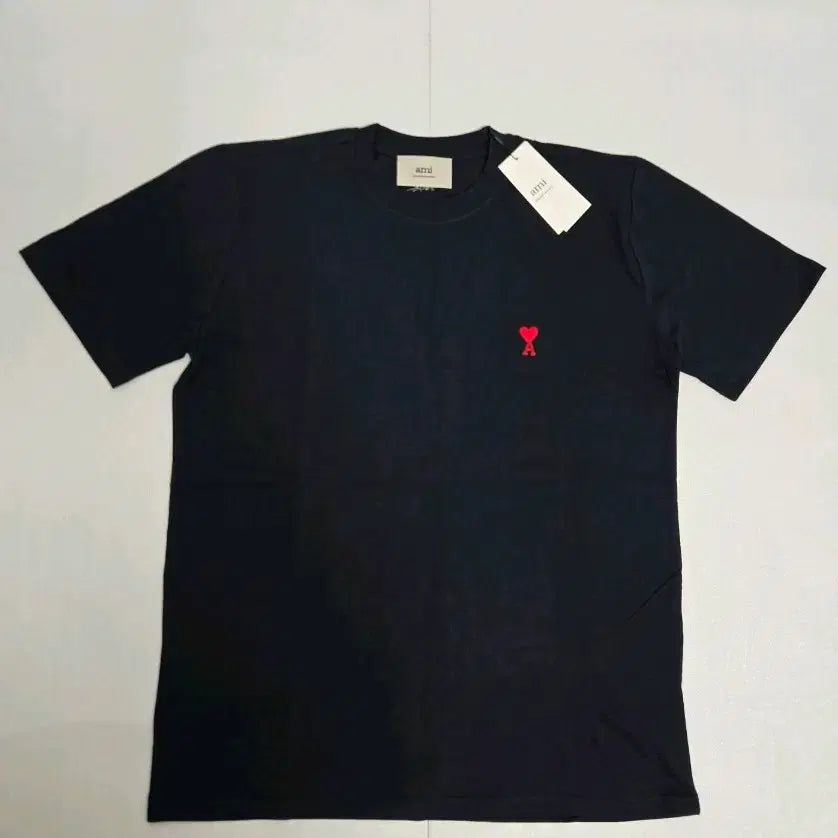 [BUNJANG] AMI Small Heart Short-Sleeve T-Shirt Navy L / 아미 스몰 하트 반팔티 네이비 L 새상품