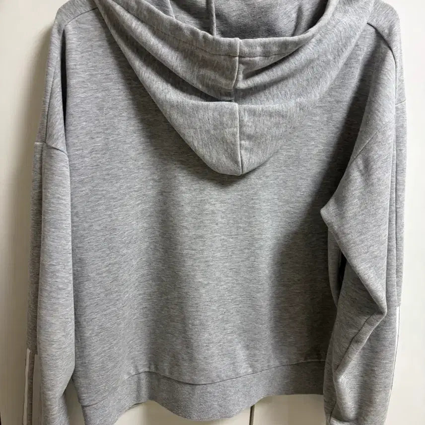 [BUNJANG] Adidas Three-Stripes Fleece Full-Zip Hoodie Grey / 아디다스 삼선 후드집업 그레이
