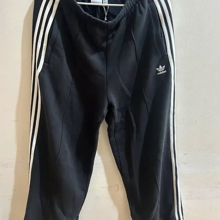 [BUNJANG] Adidas 3S French Terry Wide Leg Pants Black L / 아디다스 3S 루즈 프렌치 테리 와이드 레그 팬츠 블랙 L사이즈