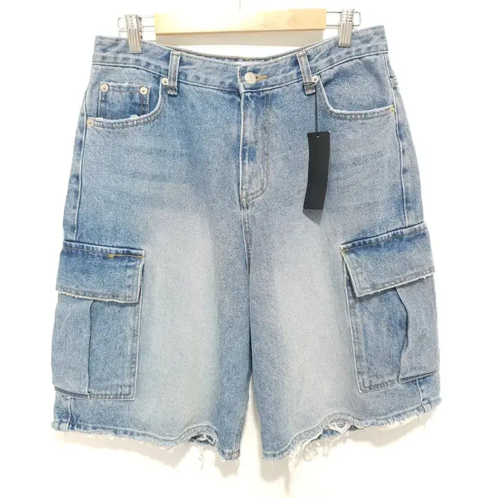 [BUNJANG] Reiwave Bermuda Cargo Denim Pants S_S2045 / 릴웨이비 카고 버뮤다 데님 팬츠 S_S2045