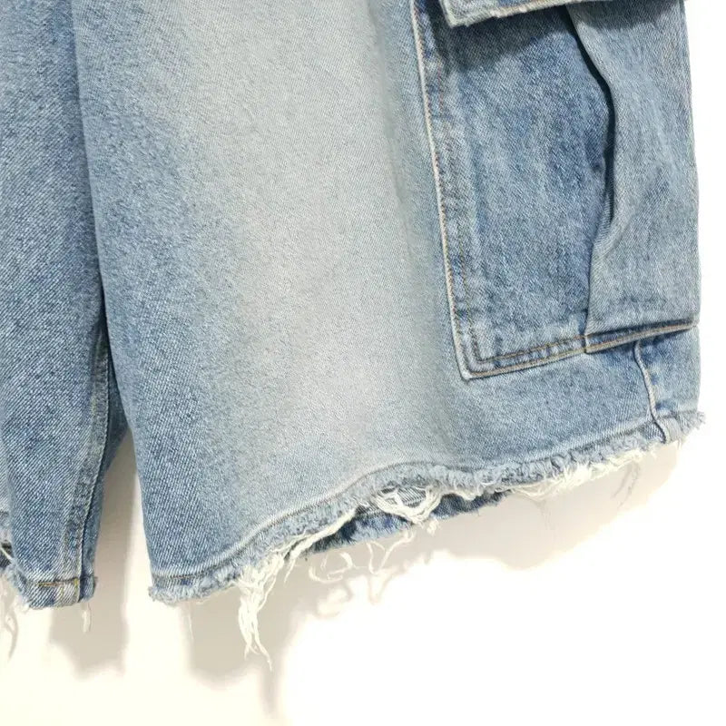 [BUNJANG] Reiwave Bermuda Cargo Denim Pants S_S2045 / 릴웨이비 카고 버뮤다 데님 팬츠 S_S2045