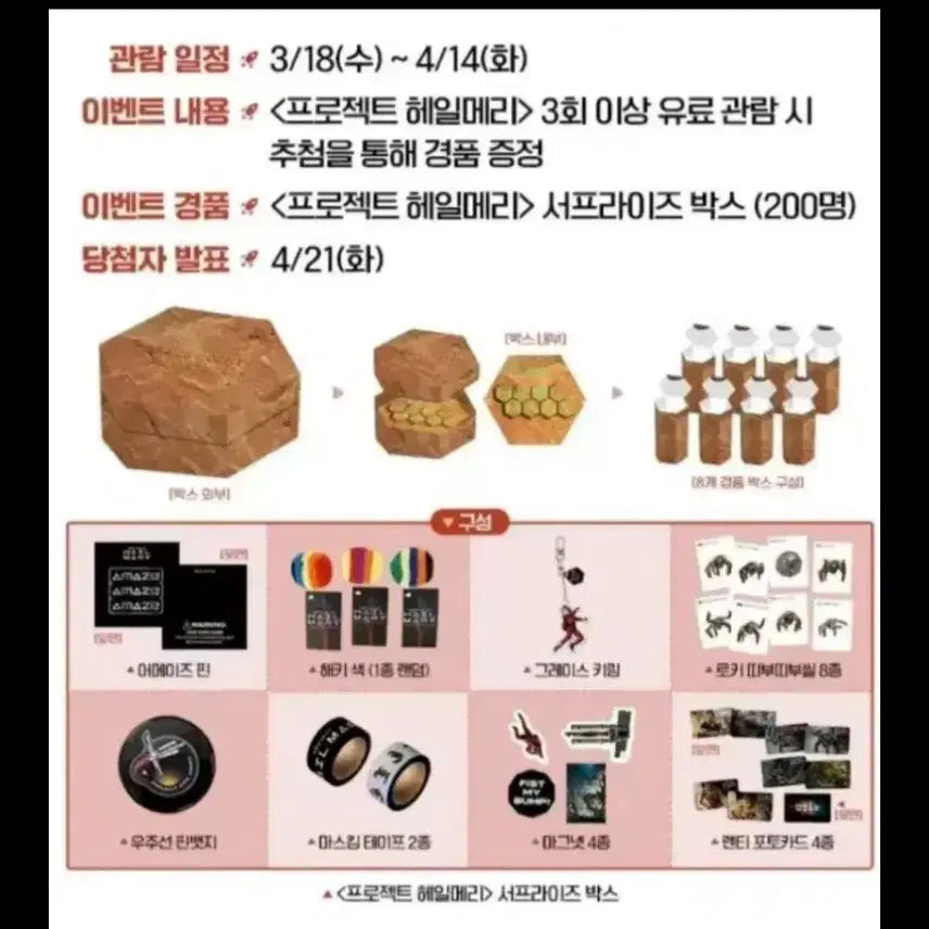 [BUNJANG] Project Hail Mary Limited Edition Surprise Box / 프로젝트 헤일메리 서프라이즈 박스 한정판