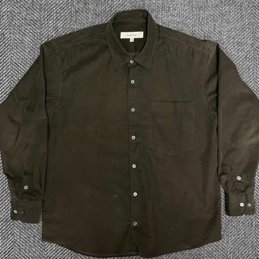 [BUNJANG] 1st Floor Corduroy Shirt Olive / 퍼스트플로어 코듀로이 셔츠 올리브