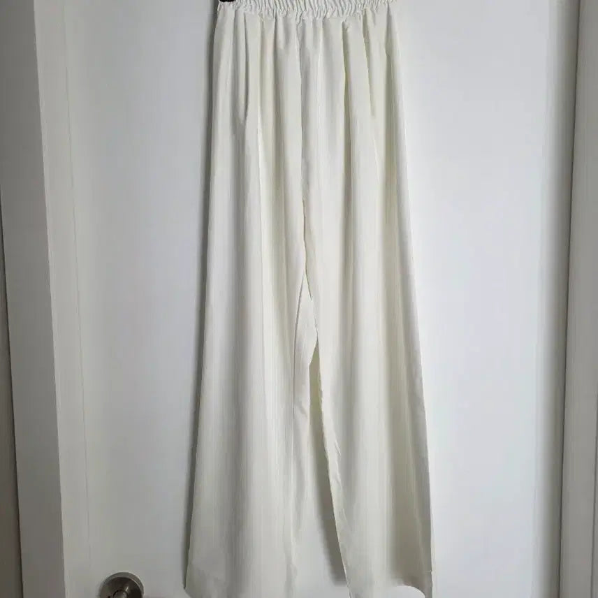 [BUNJANG] Ivory Banding Wide Pants / 아이보리색 밴딩 와이드 팬츠