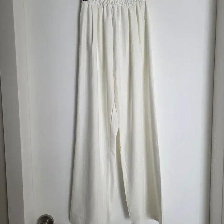 [BUNJANG] Ivory Banding Wide Pants / 아이보리색 밴딩 와이드 팬츠