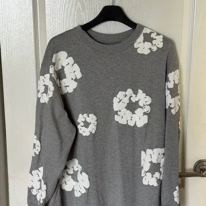 [SOLD OUT] [XL] 데님 티어스 롱슬리브 코튼 리쓰 티셔츠 그레이