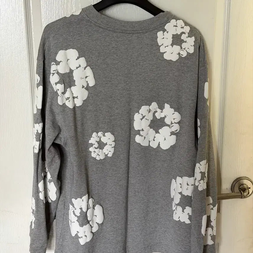 [SOLD OUT] [XL] 데님 티어스 롱슬리브 코튼 리쓰 티셔츠 그레이