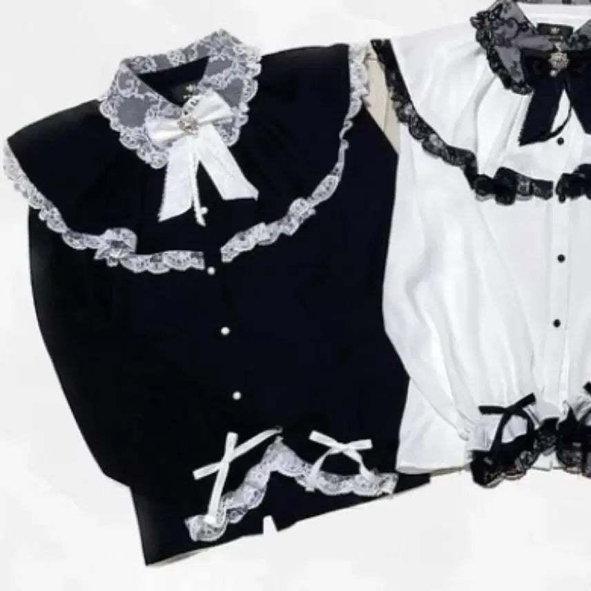 [BUNJANG] Rosita Lolita Style Black Blouse / 로지타 블라우스 지뢰계 블랙 양산형