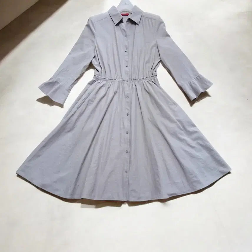 [BUNJANG] LIST Shirt Midi Dress Beige S / (새옷수준) 리스트 셔츠형 미디 원피스 S 베이지 LIST