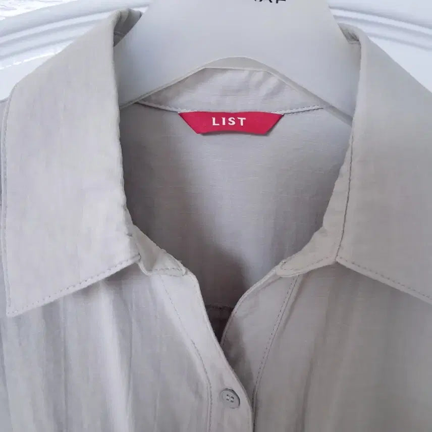 [BUNJANG] LIST Shirt Midi Dress Beige S / (새옷수준) 리스트 셔츠형 미디 원피스 S 베이지 LIST