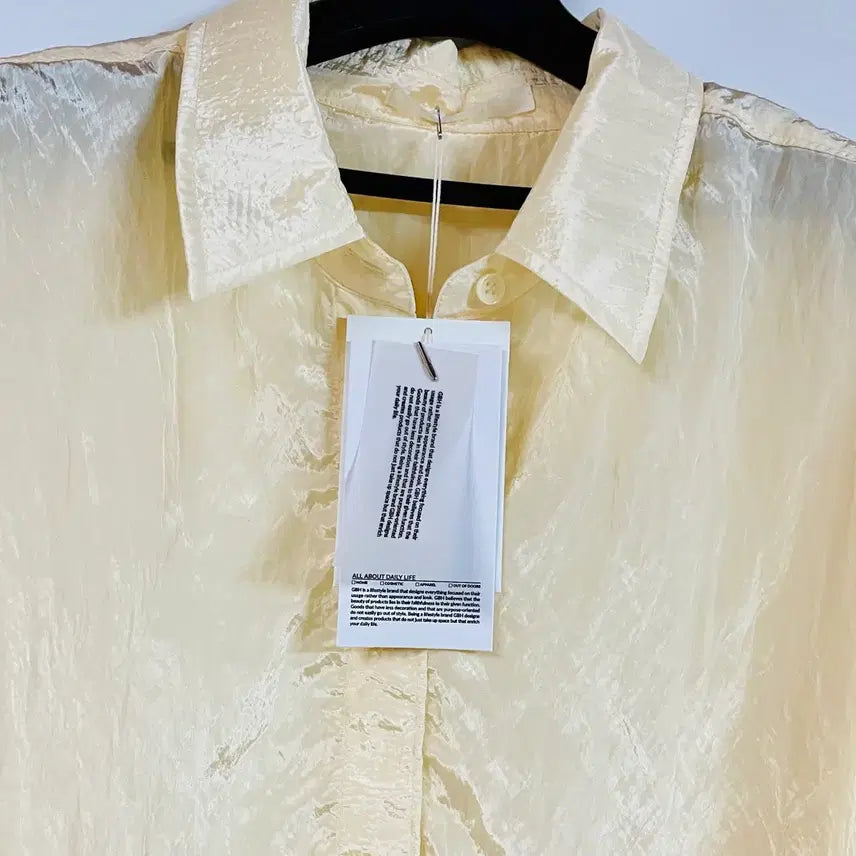 [BUNJANG] GBH Wrinkle See-through Shirt Yellow / gbh 옐로우 링클 시스루 셔츠