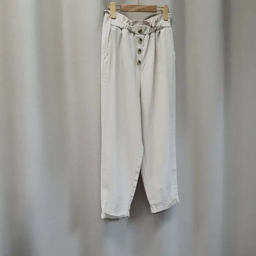 [BUNJANG] ZARA Tapered Banding Summer Pants Beige / 자라 테이퍼드 밴딩 여름 팬츠