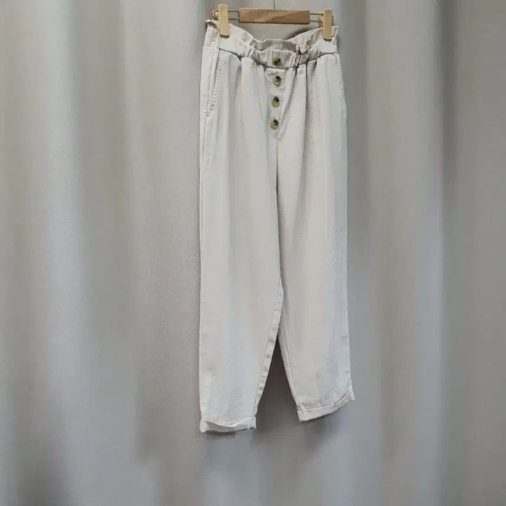[BUNJANG] ZARA Tapered Banding Summer Pants Beige / 자라 테이퍼드 밴딩 여름 팬츠