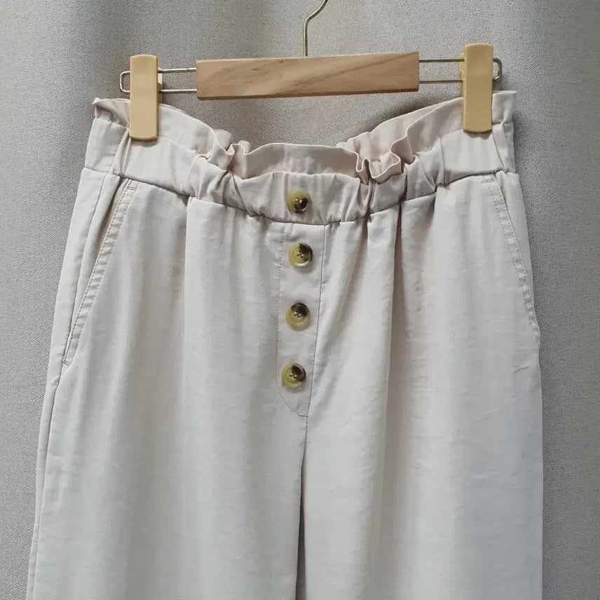 [BUNJANG] ZARA Tapered Banding Summer Pants Beige / 자라 테이퍼드 밴딩 여름 팬츠