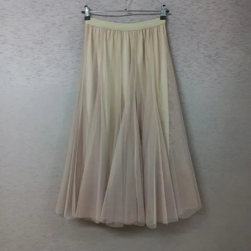 [BUNJANG] Beige Pleated Long Skirt Women&