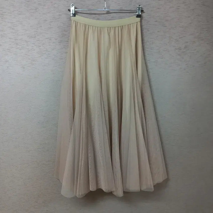 [BUNJANG] Beige Pleated Long Skirt Women&