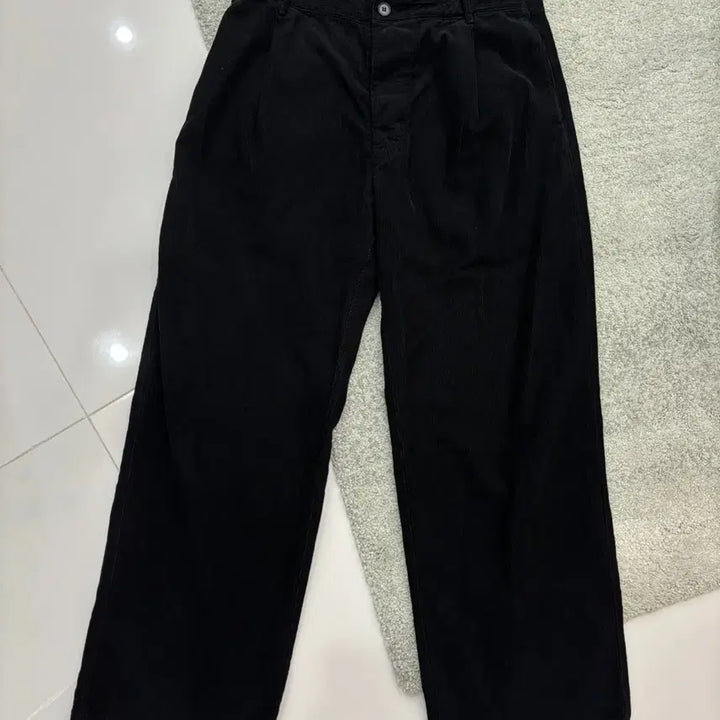 [BUNJANG] ee Double Waist Corduroy Pants Black L / ee / 더블 웨이스트 코듀로이 팬츠 / L