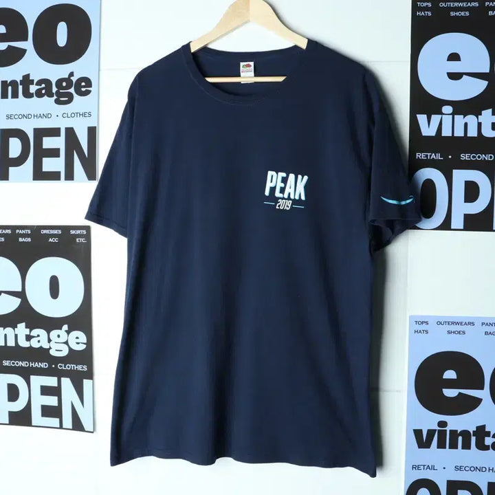 [BUNJANG] Fruit of the Loom Basic T-shirt Navy XL-3XL / (XL-3XL) 프룻오브더룸 반팔 티셔츠 네이비 USA-7566