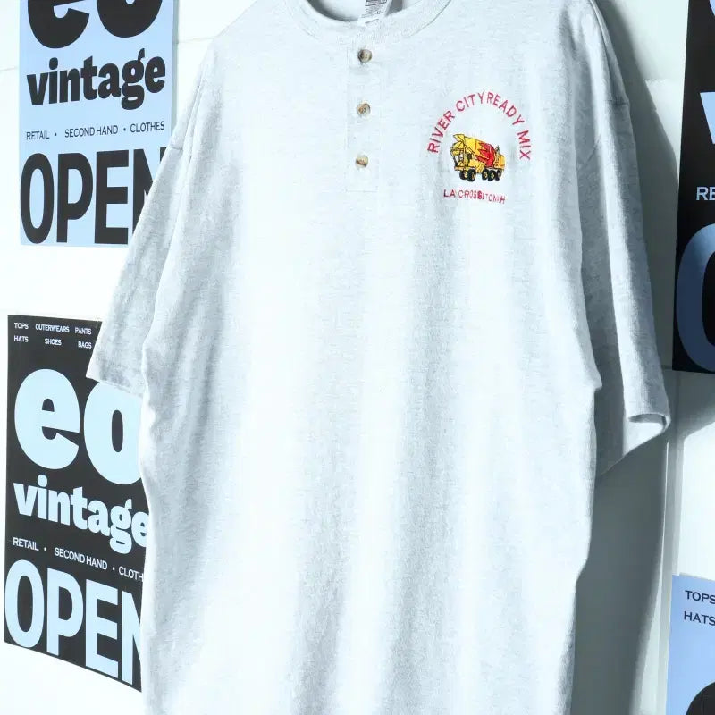 [BUNJANG] Vintage 90s Henleys Half Sleeve T-Shirt (XL-3XL) / (XL-3XL) 브랜드빈티지 반팔 티셔츠 90s 년대 헨리넥-7567