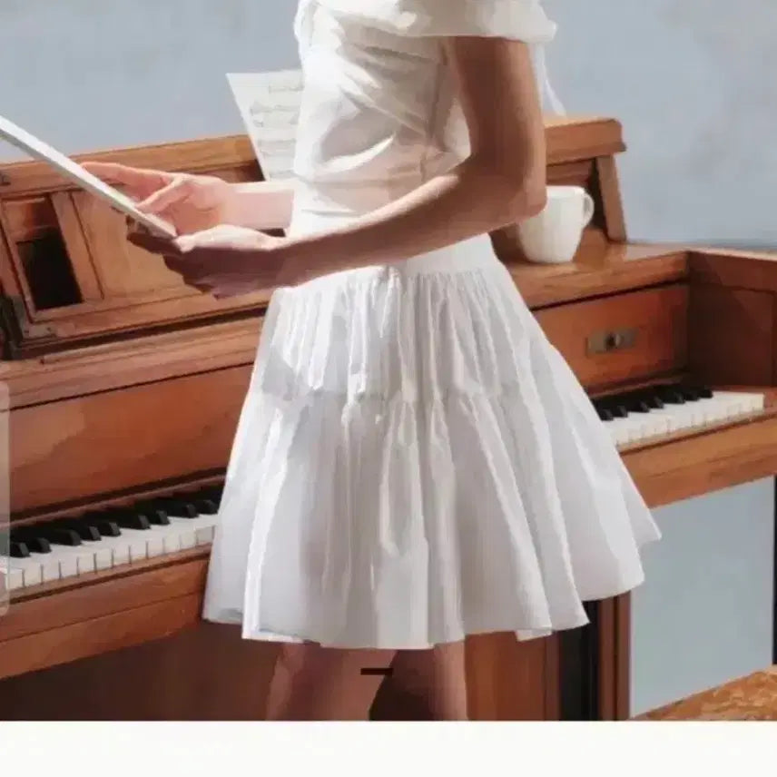 [BUNJANG] Dirty Cotton Cream Skirt White M / 더티스 크림 코튼 스커트 화이트 M