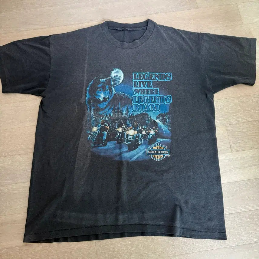 [BUNJANG] Harley-Davidson 90s Vintage "Legends Roam" T-Shirt XL / [XL] 90s 할리데이비슨 빈티지 반팔 티셔츠 Legends Roam