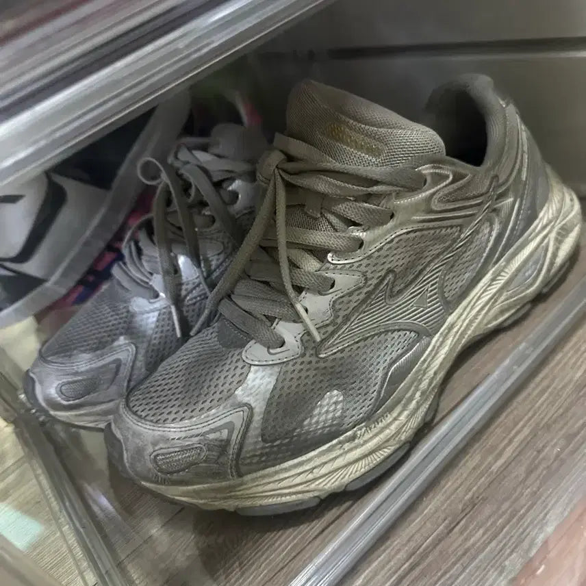 [BUNJANG] Mizuno Racer S Vintage Grey Silver Running Shoes D1GH223518 / 미즈노 레이서 S 빈티지 280 그레이 실버 D1GH223518
