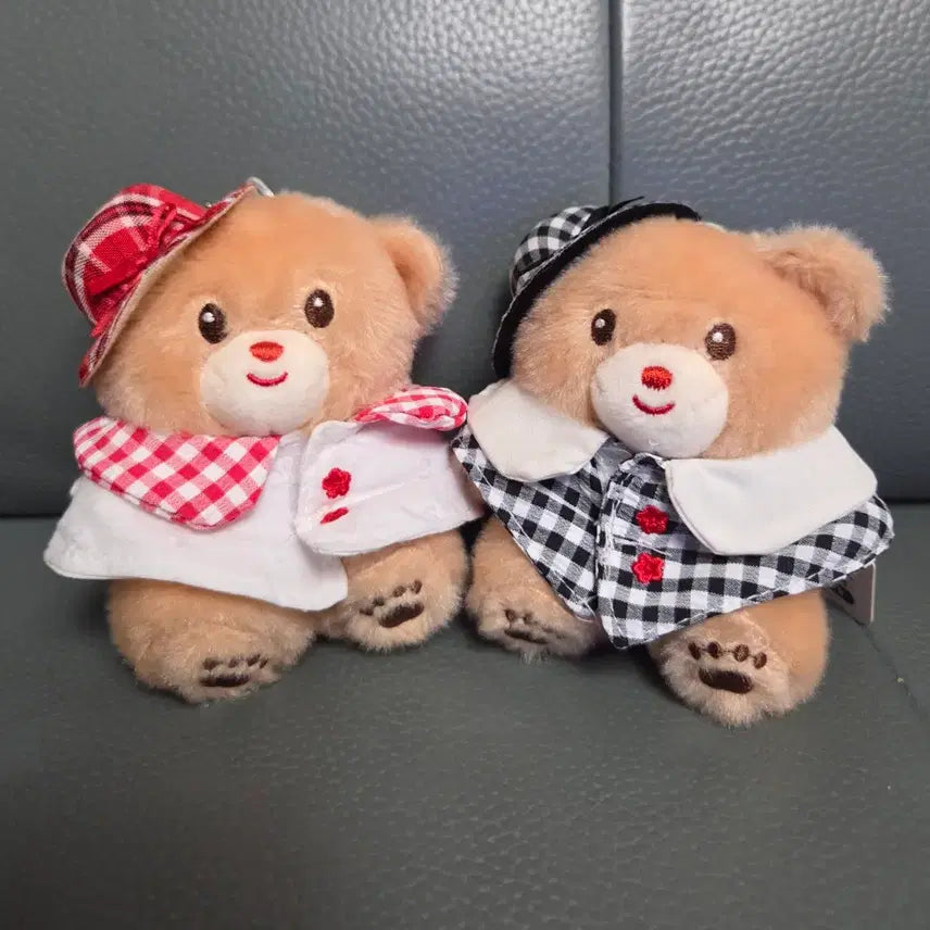 [BUNJANG] Cute Bear Plush Keychain (Set of 2) / 귀여운 곰돌이 인형키링 새상품 2종