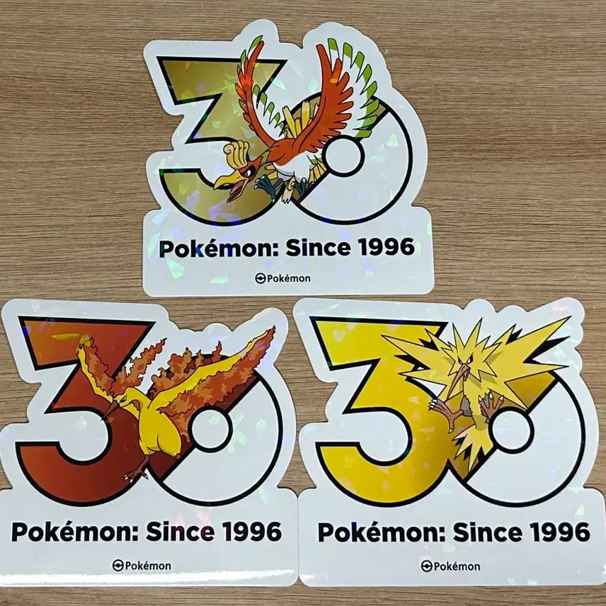 [SOLD OUT] [포켓몬 30주년 기념 로고 스티커]칠색조, 파이어, 썬더